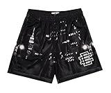 Summer Cool Casual Shorts, Mens Graphic Basketball Shorts Breathable Fashion Running Pants-M