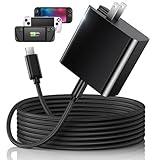 MENEEA 65W USB C Fast Charger for Steam Deck, Nintendo Switch 2 & ROG Ally PD3.0 Foldable AC Adapter with 6.6FT Cable,for TV Dock/Switch 2 Charger PS Console[Official Steam Deck Charger Replacement]