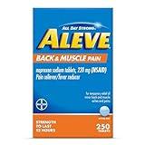 Aleve Back & Muscle Pain Relief Naproxen Sodium Tablets, Pain Reliever & Fever Reducer, Medicine for Body , 250 Count