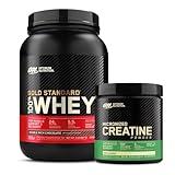 Optimum Nutrition ON Gold Standard 100% Whey Protein Primary Source Isolate - Double Rich Chocolate, 2 Lbs + ON Micronized Creatine Monohydrate Powder - Unflavored, 300 Grams