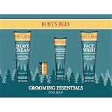 Burt's Bees Gifts Ideas - Grooming Essentials Kit, 4 Products for Men - Cooling Face Wash, Shave Cream, Soothing Moisturizer After Shave & Original Beeswax Lip Balm