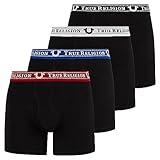 True Religion Mens Boxer Briefs Cotton Stretch Underwear for Men Pack of 4 Black