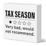 Tax Accountant Office Desk Decor, Tax Season Very Bad, Home Office Cubicle Accounting Decoration for Tax Preparer Accountant CPA Coworker Gifts, Wooden Box Sign
