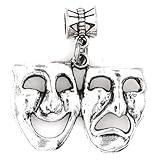 Comedy & Tragedy Mask Masque Broadway Musical Play Director Theatre Performer Actor Actress Entertainer Trainer Teacher Script Drama Bravo Dangling European Bead Charm 90Ad