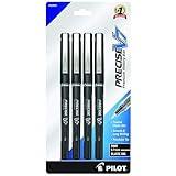 Pilot, Precise V7, Capped Liquid Ink Rolling Ball Pens, Fine Point 0.7 mm, Black, Pack of 4