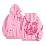 Puff Graphic Oversized Hoodies for Women Teen Girls Kids Trendy Cute Preppy Sweatshirt Long Sleeve Y2K Tops with Pockets Women's Fashion Hoodies & Sweatshirts,Pink,Small
