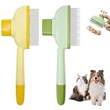 Flea Comb for Cats Dogs Brush for Shedding Pet Hair Removal Comb with Long & Short Stainless Steel Teeth for Deshedding