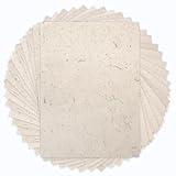 Benvo 50 Sheets A4 Natural Mulberry Paper Visible Leaves Fiber Rice Paper Printable Decoupage Tissue Paper Sheets for Writing, Painting, Card Making, DIY Crafts(8.3x11.7in, Semi Transparent Jute)