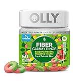 OLLY Fiber Gummy Rings, 5g Prebiotic Fiber, FOS (Fructo-oligosaccharides), Digestive Support, Berry Melon 50ct