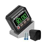 VOLCANOES CLUB Magnetic Digital Angle Finder Protractor Inclinometer - Mini Digital Level Angle Gauge - Fast & Stable Measurement Tool - Backlit Display & Big Number - Woodworking, Construction