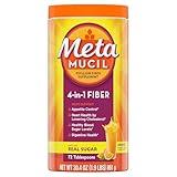 Metamucil, Daily Psyllium Husk Powder Fiber Supplement with Real Sugar, 4-in-1 Daily Fiber Supplement for Digestive Health, Orange Smooth Flavored Drink, 72 Servings