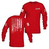 Grunt Style 1776 Flag Long Sleeve Men's T-Shirt (Red, 4X-Large)