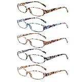 NORPERWIS Reading Glasses 5 Pairs Spring Hinge Comfort Fashion Quality Readers for Men and Women (Mix Color, 1.25)