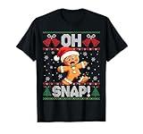 Funny Gingerbread Man Oh Snap Christmas Ugly Xmas Sweater T-Shirt
