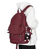 Lightweight School Bag Casual Daypack College Laptop Backpack for Men Women Water Resistant Travel Rucksack for Sports High School Middle Bookbag for girls(Red)