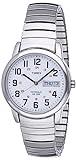 Timex Men's Easy Reader 35mm Day-Date Watch – Silver-Tone Case White Dial with Silver-Tone Expansion Band