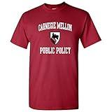 UGP Campus Apparel CMU-757 - Carnegie Mellon Tartans Arch Logo Public Policy T-Shirt - Small - Cardinal