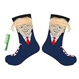 T Legend Donald Socks With Hair, Funny Socks For Birthday, Donald 2025 Novelty Socks, Onesize Unisex Donald President Merchandise (Hair)