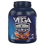Vega Sport Vegan Protein Powder + Recovery - 30g Plant Based Protein per Serving, Chocolate, 45 Servings, 5g BCAAs, Probiotics, NSF Certified, For Shakes & Smoothies, 4.4lbs (Packaging May Vary)