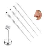 LOLIAS 14G/16G/18G/20G Piercing Taper Insertion Tool ASTM F136 Titanium Piercing Threader Tool for Threaded Push In Threadless Labret Tragus Helix Conch Piercing Jewelry Cartilage Earring Lip Nose Studs Piercing Changing Stretching Kit Assistant Tool Internal Thread Bar