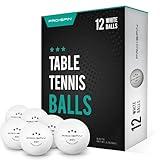 PRO SPIN Ping Pong Balls - 3-Star Premium White Table Tennis Balls | High-Performance 40+ ABS Professional Quality | Ultimate Durability for Indoor & Outdoor Ping Pong Tables (12-Pack)