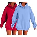 Womens Oversized Hoodies Winter Cute Sweatshirts 2PC Hooded Pullover 2025 Fashion Casual Tops Sweater Trendy Outfits