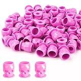 OFEYLE Tattoo Ink Caps Disposable Skull Tattoo Ink Cups Plastic Ink Caps for Tattooing Makeup Pigment Ink Cups Tattoo Ink Holder Tattoo Supplies and Equipment, Tattoo Accessories (Pink-50PCS)