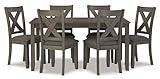 Signature Design by Ashley Caitbrook Rustic 7 Piece Dining Set, Include Table and 6 Chairs, Gray