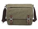 Sechunk Canvas Vintage Messenger Bag Shoulder bag Leather Cross body bag Large Travel Crossbody bags for men women 13inch Laptop