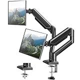 Dual Monitor Desk Mount - Adjustable Monitor Arm for 2 Monitors up to 32 inches/19.8 lbs, Double Monitor Desk Stand VESA Bracket with C-Clamp & Grommet Mounting, Swivel Computer Screen Mount, Freelift