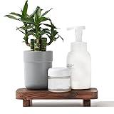 FLYIEE Wood Risers for Decor Display, Bathroom Counter Sink Decor, Dish Soap Tray Wood Tray for Kitchen Counter, Small Wooden Soap Stand, Wood Soap Pedestal, Soap Dispenser Stand Modern Farmhouse