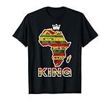 African King Map Kente Art Men Boys Black History Month T-Shirt