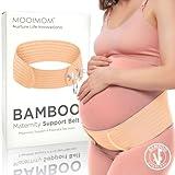 MOOIMOM Pregnancy Belly Band Wrap, Polyester from Premium Nano Bamboo Charcoal Fiber, Back Pain Relief, Ergonomic Maternity Support Belt, C-Section Recovery Binder, Pelvic and Abdominal Support