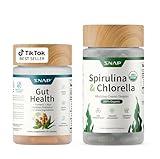 Gut Health & Spirulina Chlorella Bundle – Turmeric, Aloe, Pylopass Probiotics & Alkalizing Greens Complex – Digestive, Detox & Antioxidant Support – 50 + 120 Capsules