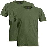 Gildan Adult Softstyle Cotton T-Shirt, Style G64000, Multipack, Heather Military (2-Pack), X-Large