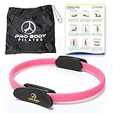 ProBody Pilates Fitness Circle – 14 Inch Pilates Ring for Yoga and Other Workouts, Focusing on Toning Inner Thighs, Arms, Core and Back, at Home Pilates Equipment (Pink)