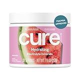 Cure Hydration | Plant-Based Electrolyte Drink Mix | No Added Sugar | FSA & HSA | Dehydration Relief Powder Made with Coconut Water | Non-GMO | Vegan | 28 Servings Jar - Watermelon