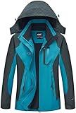 Diamond Candy Women's Waterproof Rain Jacket with Hood Lightweight Outdoors Raincoat Blue