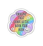 (3 Pcs) Chasing That Scholastic Book Fair High Sticker 3x3-90S Nostalgia Sticker - Scholastic Book Fair Sticker Gift for Reader - Bookish Sticker Decoration Laptop - Phone - Water Bottle