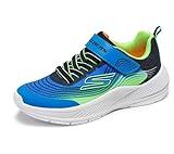 Skechers Boy's Microspec Advance Sneaker, Blue/Lime, 3 Little Kid