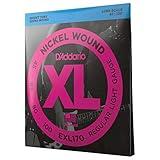 D'Addario Bass Guitar Strings - XL Nickel - EXL170 - Perfect Intonation, Consistent Feel, Powerful Durability - 4 String Set - 45-100 Regular Light, Long Scale