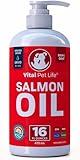 Salmon Oil for Dogs & Cats - Healthy Skin & Coat, Fish Oil, Omega 3 EPA DHA, Liquid Food Supplement for Pets, Supports Joint & Bone Health, Natural Allergy & Inflammation Defense, 16 oz