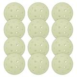 Franklin Sports Glow in The Dark Outdoor Pickleballs - Light Up Pickleball Balls for Nighttime Pickleball - Glow in The Dark Green Balls - Charge with Indoor Light + Sunlight - 12 Pack