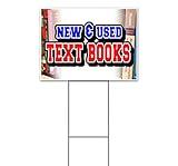 New & Used Text Books (18" x 24") Yard Sign, Quantity Discounts, Multi-Packs, Includes Metal Step Stake, Bandit, New, Advertising, USA