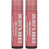 Burt's Bees Lip Tint Balm with Long Lasting 2 in 1 Duo Tinted Balm Formula, Color Infused with Deeply Hydrating Shea Butter for a Natural Looking Buildable Finish, Fiery Red Dahlia (2-Pack)