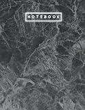 Notebook: Black Grey White Marble Stone Pattern Composition Notebook - College Ruled 100 Pages - Large 8.5 x 11