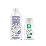 CARSON LIFE - Liquid Collagen With Vitamin C (1 Bottle, 16 Oz) Bundle With Vitamin D Supplement - (1 Bottle, 10,000 IU, 60 Tablets) - For Strong Muscles, Bones, Teeth, Anti Aging, Hair Skin & Nails