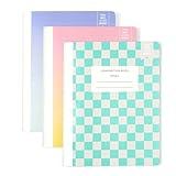 Yoobi Wide Ruled Composition Notebook Set – 3-Pack of Kids 1 Subject Notebooks, Bright Allover Print Designs – 100 Sheets Each, For School, Office & Home – 9.75” x 7.5”
