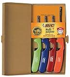 BIC Multi-Purpose Classic Edition Lighter & Flex Wand Lighter, Ideal Fireplace and Candle Lighters, Assorted Colors, 4 Pack (Colors May Vary)