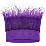 Luinabio Hairy Headband Crazy Hair Day Fun Wig Hat Costume Accessory for Women Men Spirit Week Halloween Cosplay Sport(Solid Color,Purple)